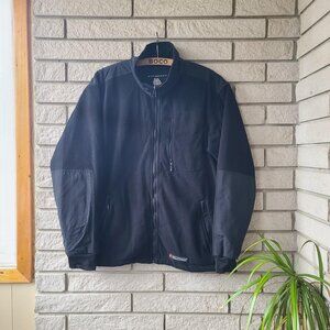 Vintage 'Misty Mountain' black quarter zip fleece pullover sweater women's L